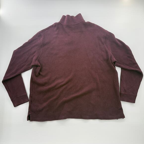 Polo Ralph Lauren Quarter Zip Pullover XXL Burgundy Cotton Knit Sweater - Picture 2 of 6